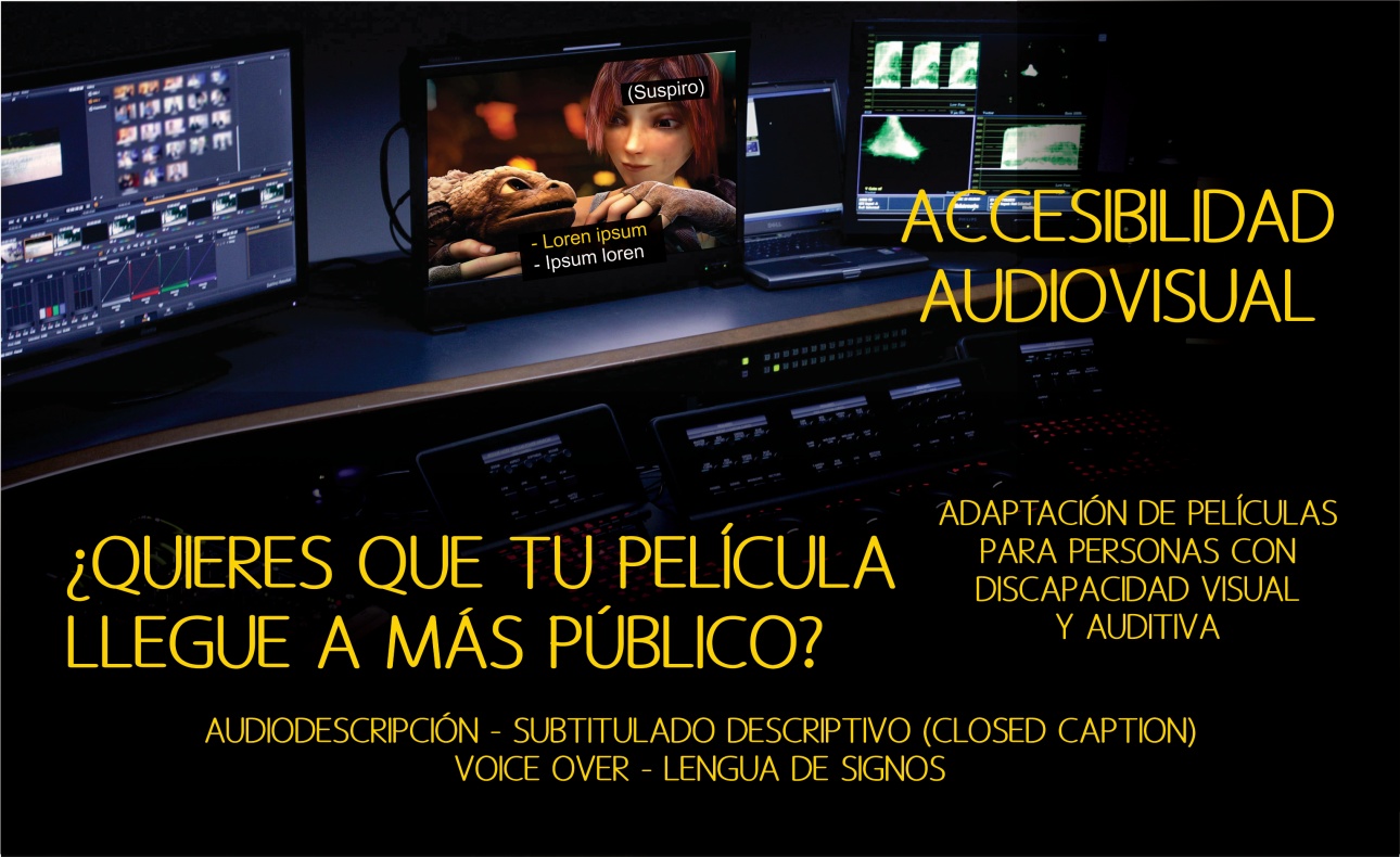 MULTIMEDIA ACCESIBLE
<small>Audiovisuales para todos</small> Banner servicio audiovisual